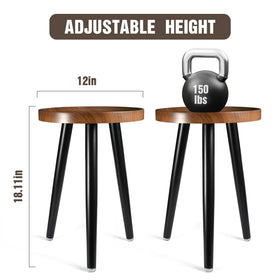 KGPLOME plant table side view in walnut finish adds modern flair and stability.
