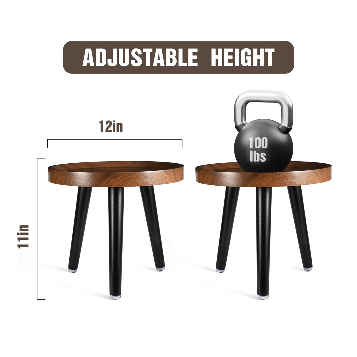 KGPLOME wood plant table with raised design helps prevent slipping and drips.