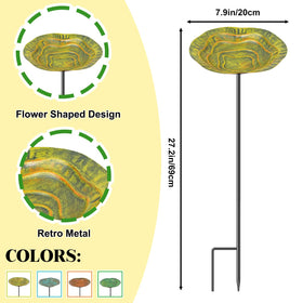 KHayRovies metal-stake bird bath stands firmly for year-round yard enjoyment