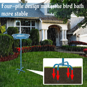 KHayRovies four-prong base provides sturdy support for steady placement in lawns.