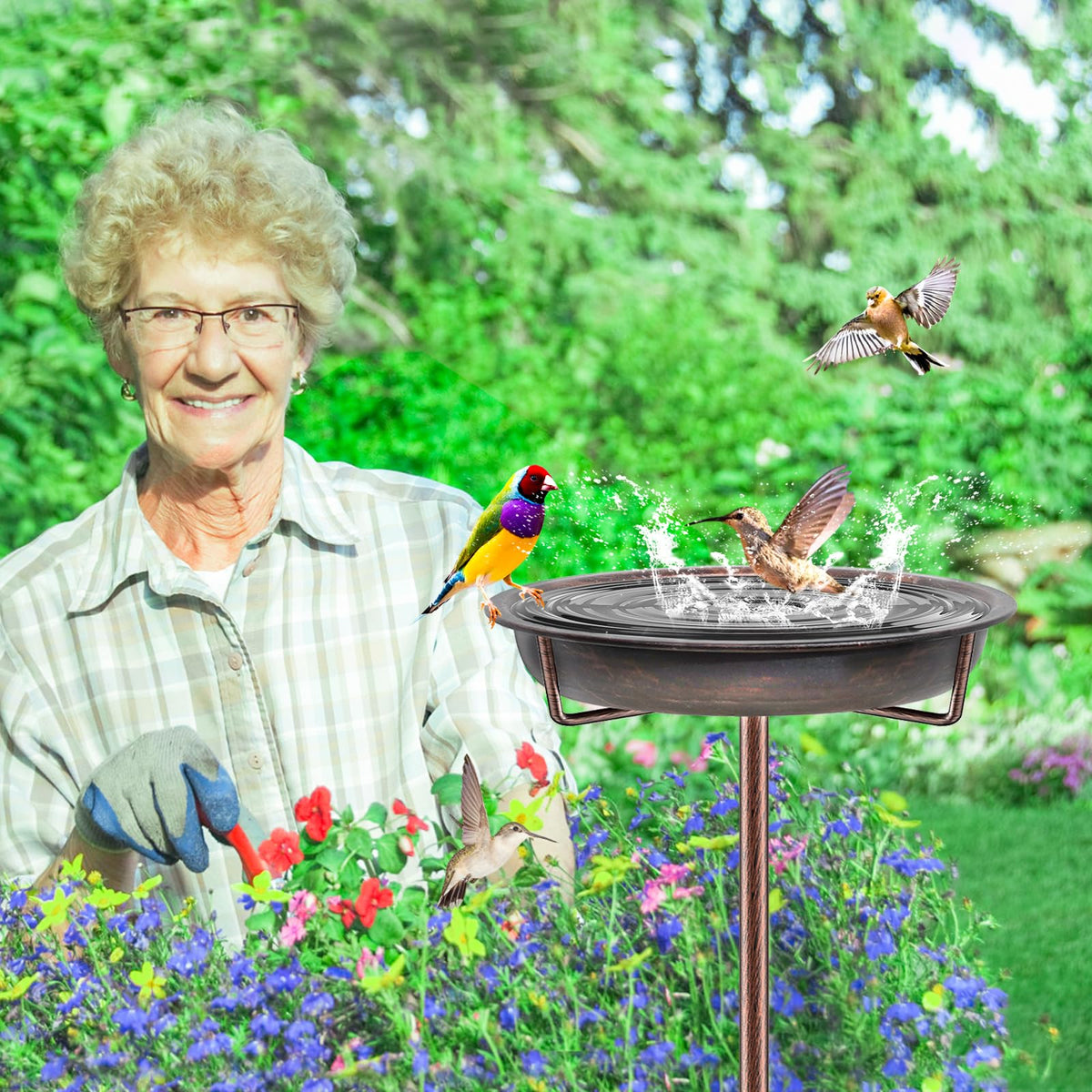 KHayRovies multi-use design supports bath or feeder for yards.