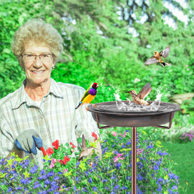 KHayRovies multi-use design supports bath or feeder for yards.