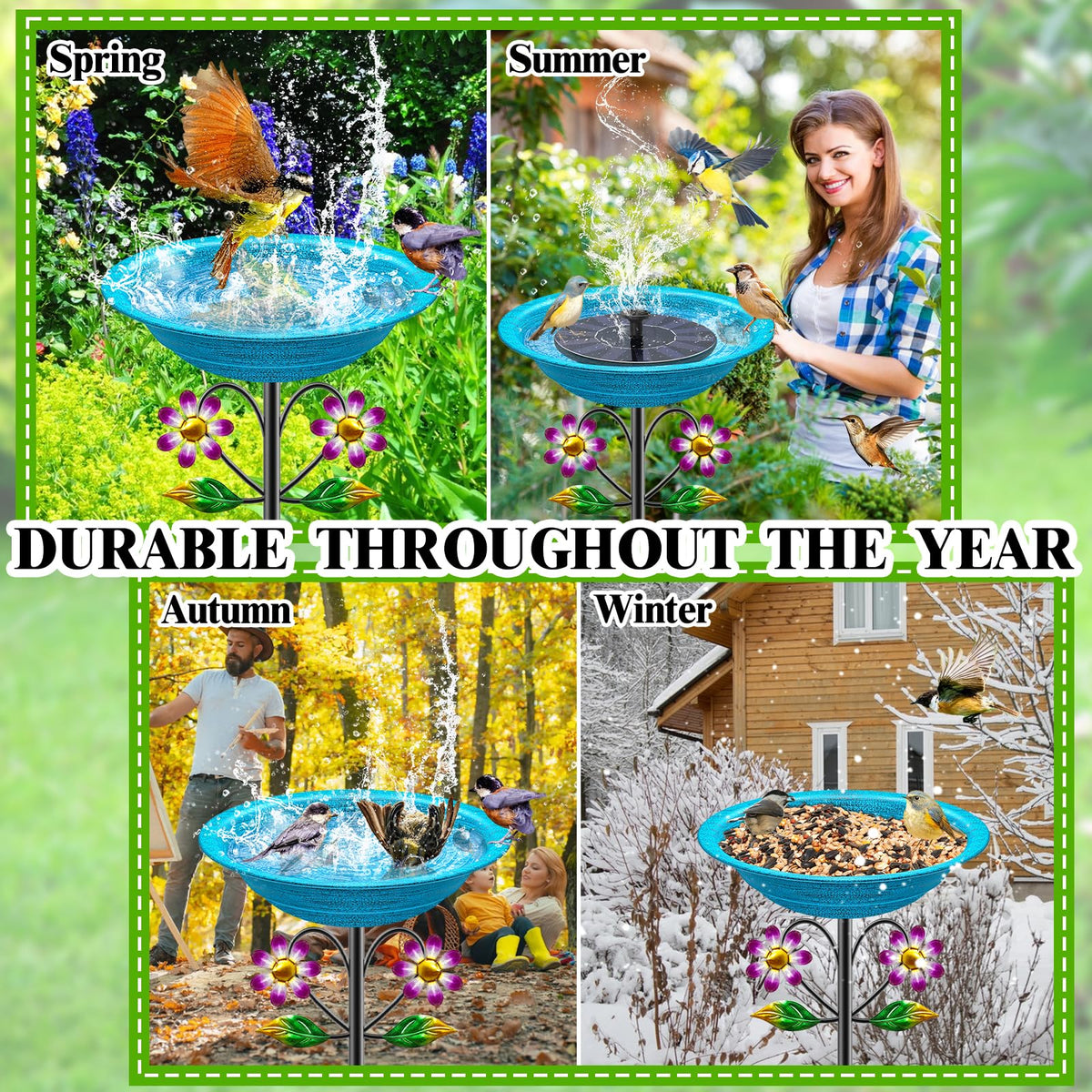 KHayRovies multifunctional outdoor feeder and bath supports birds choosing between bath and meal