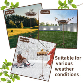 KHayRovies outdoor bird feeder bowl supports birds year-round in gardens