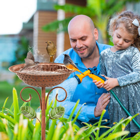KHayRovies vintage copper finish enhances garden focal points.