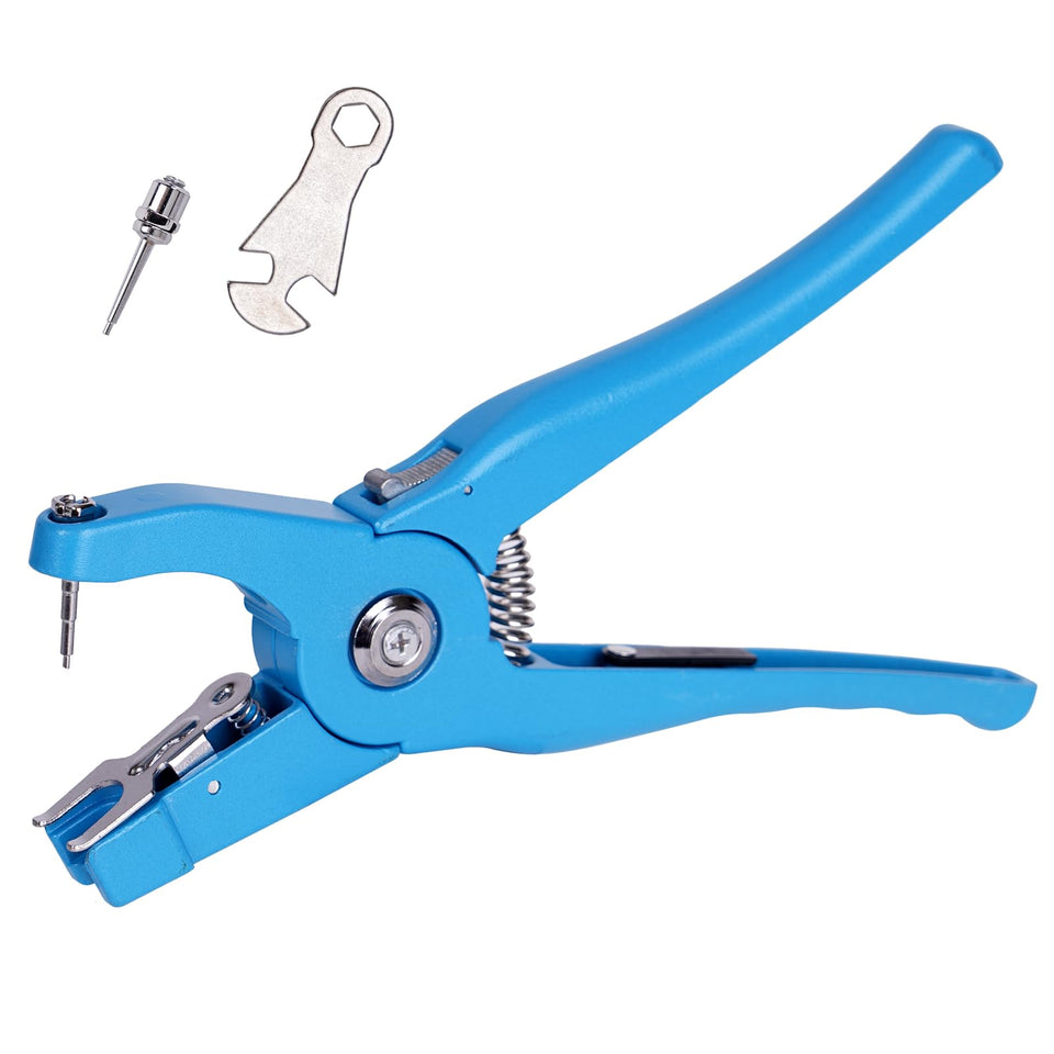 KHEARPSL cattle ear tagger front view shows a sturdy aluminum body for daily tagging