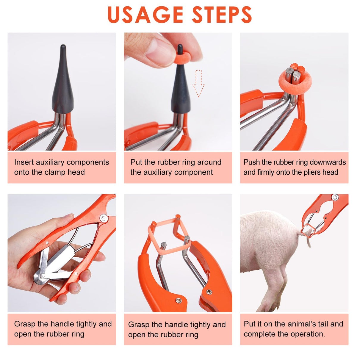 KHEARPSL Goat Banding Kit—medium rings for midsize livestock with reliable elasticity