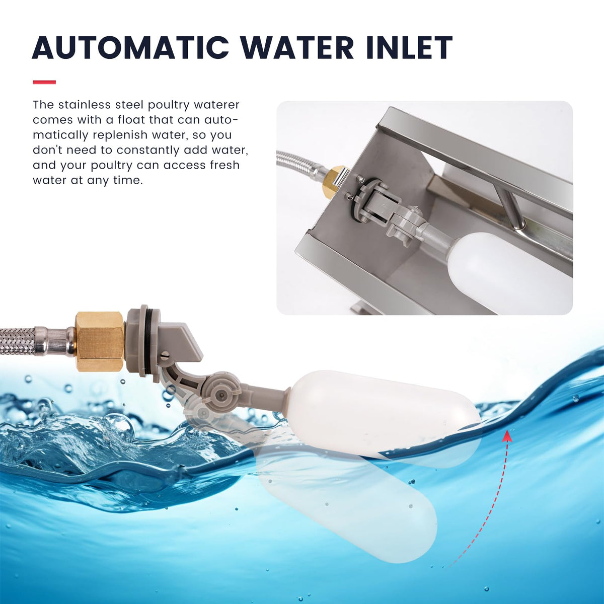 KHEARPSL hose connection makes installation quick with standard garden hose.