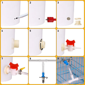 KHEARPSL Rabbit Nipple Drinker Kit package contents enable quick setup.