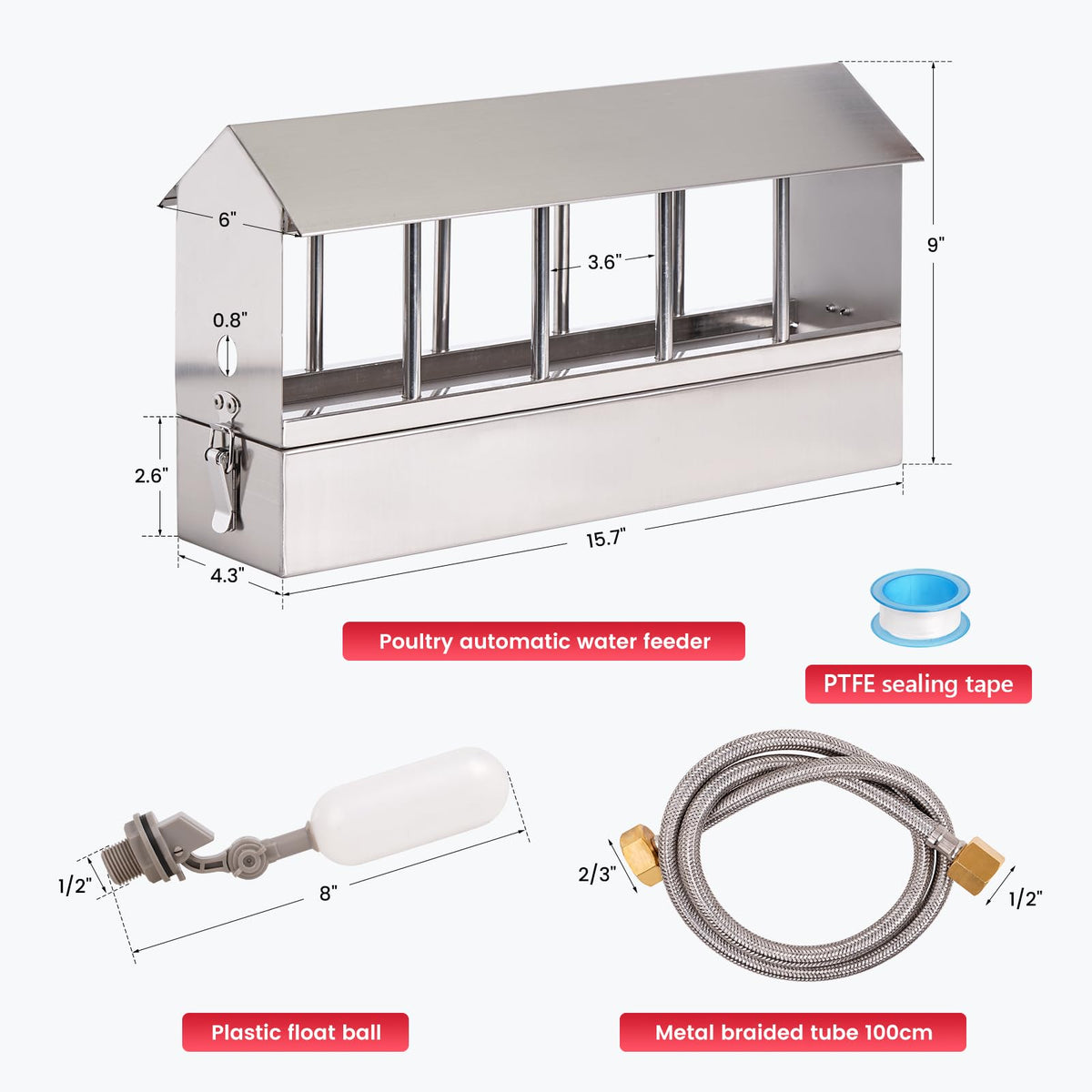 KHEARPSL stainless steel construction provides strength and long term durability.