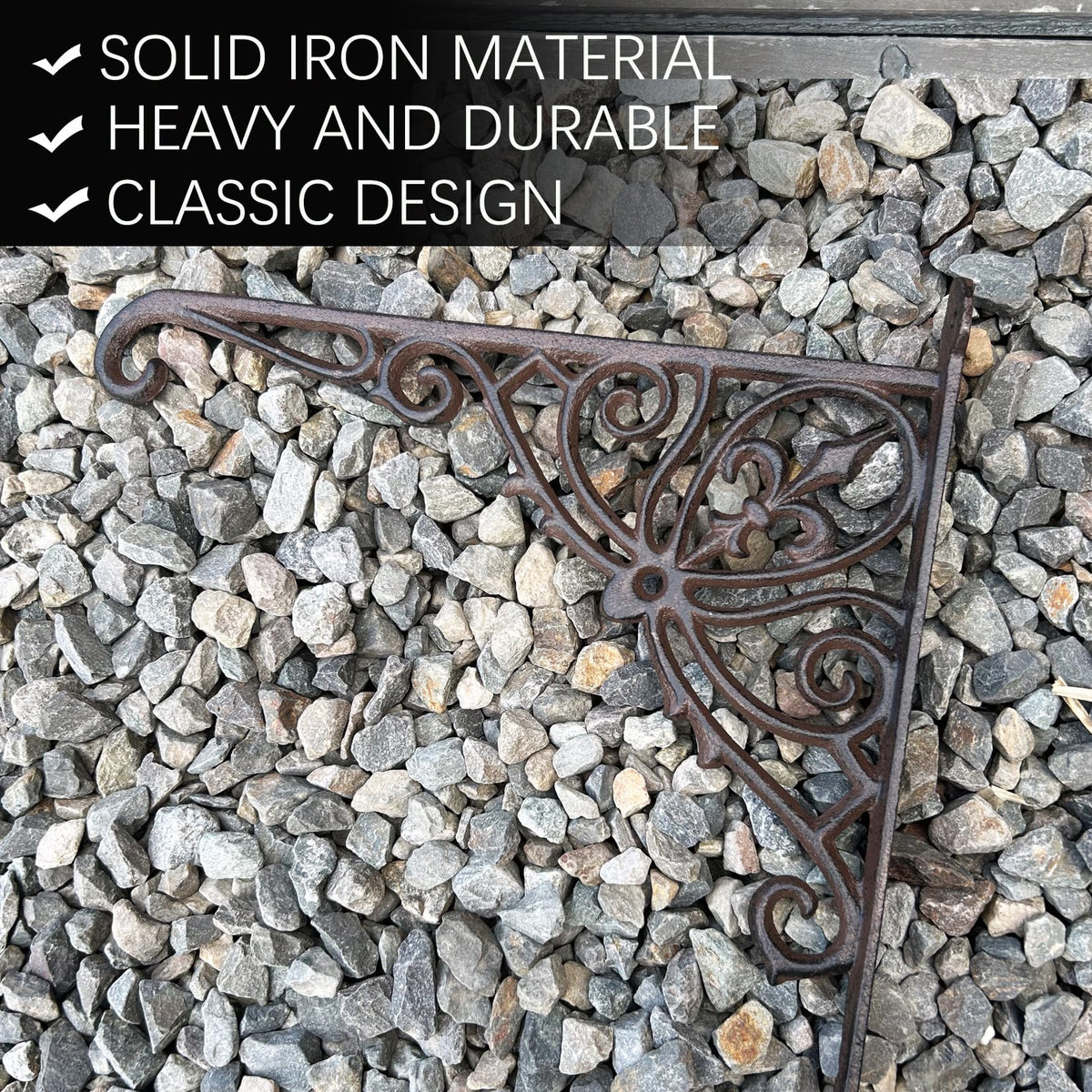 KiaoTime distressed brown bracket blends with rustic outdoor spaces
