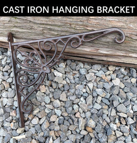 KiaoTime hanging bracket for pots and baskets enhances outdoor decor securely