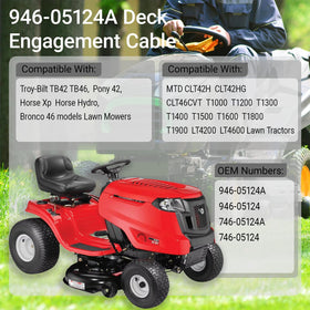 KIAPIEBIO blade engagement cable, eye-end on one side, for reliable operation on compatible tractors.