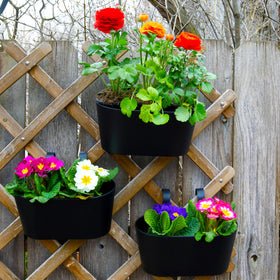 KIBAGA 10.5x7.2x5.7 inch planters fit compact balcony spaces.