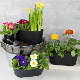 KIBAGA galvanized steel planters offer durable, rust-free outdoor appeal.
