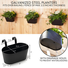 KIBAGA planters with hooks shown on a fence enable flexible outdoor hanging.