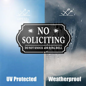 Durable aluminum no soliciting sign withstands weather