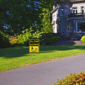 Kichwit 11.8 x 15.7 inch signs designed for compact front yards.