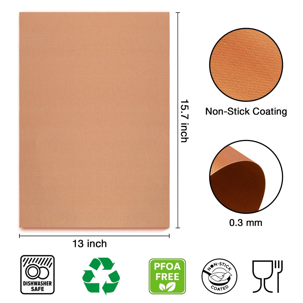 KickOIL grill mat with nonstick surface prevents sticking and flare-ups during grilling.