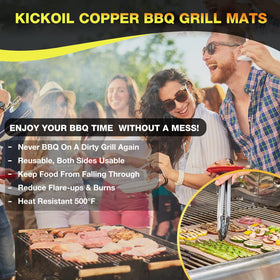 KickOIL grill mat oven and multipurpose use beyond the grill.