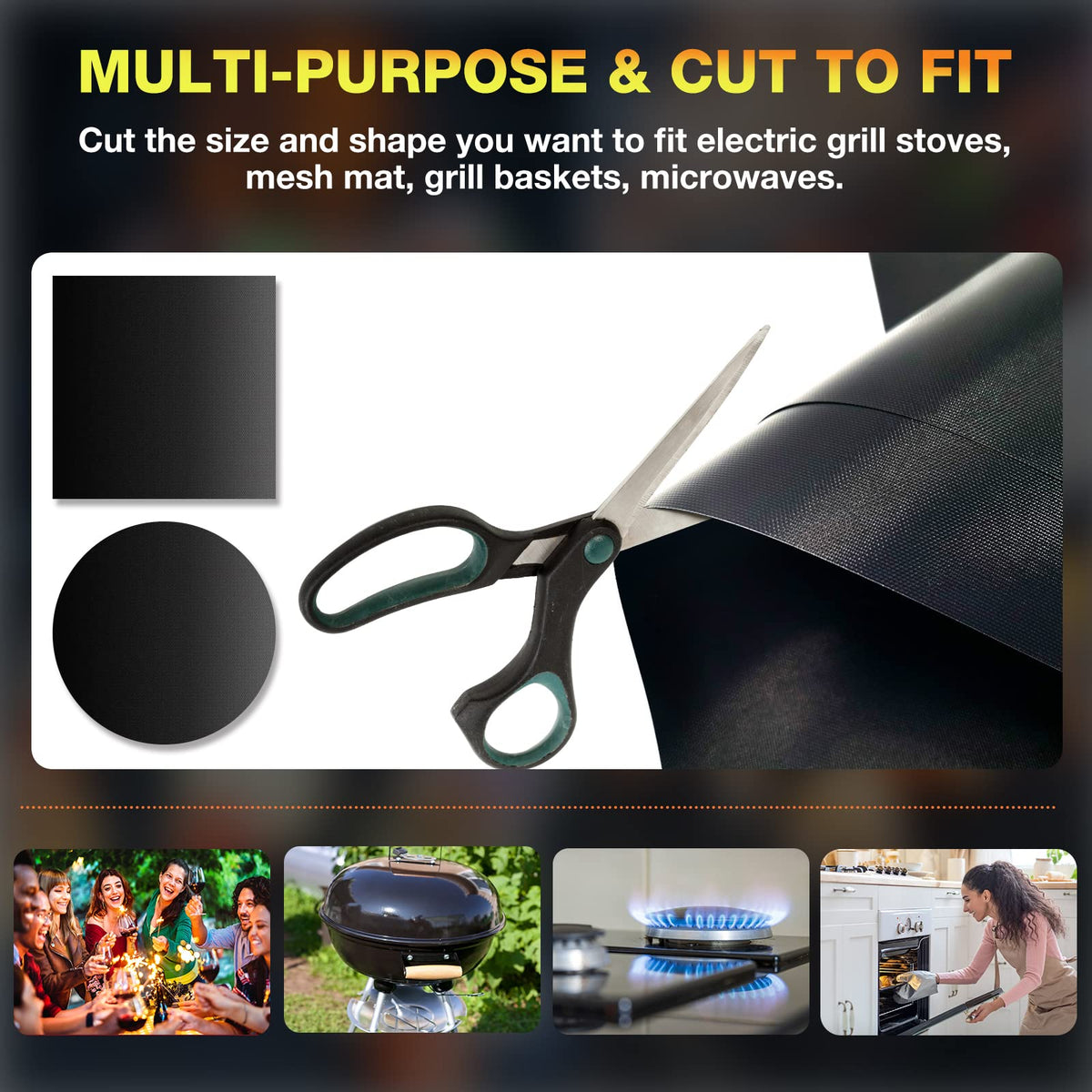 KICKOIL reusable grill mats provide easy cleaning after grilling.