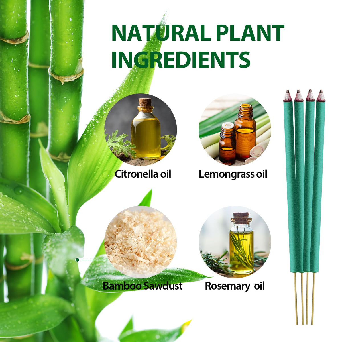 KICKOUTOR outdoor insect repellent sticks with bamboo core for smooth burn.