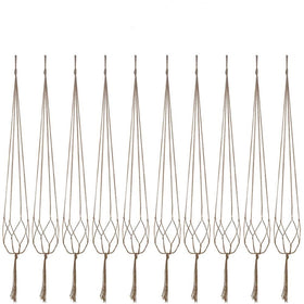Kicovitifa plant hanger set with ten 40-inch macrame hangers for versatile indoor and outdoor decor.