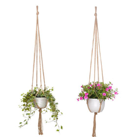 Kicovitifa plant pot holder 4-legs accommodates small to medium pots for easy hanging.