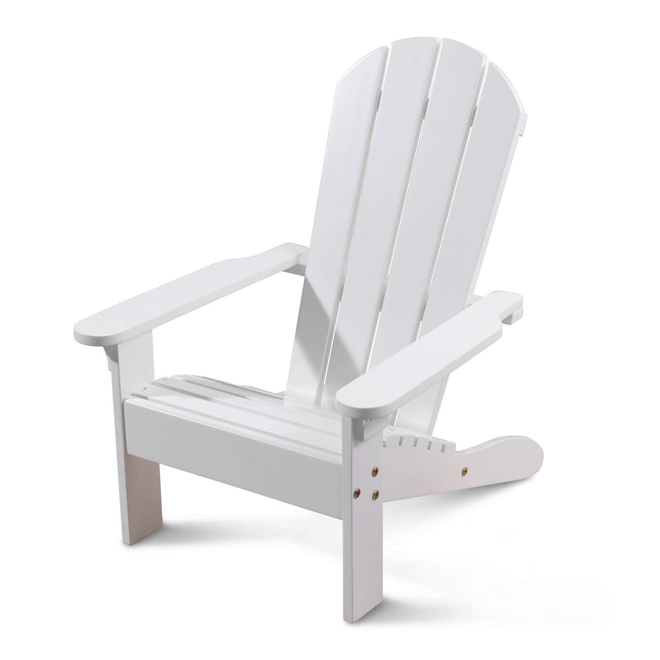 KidKraft Adirondack chair for kids, front view, sturdy outdoor seating on sunny patios.