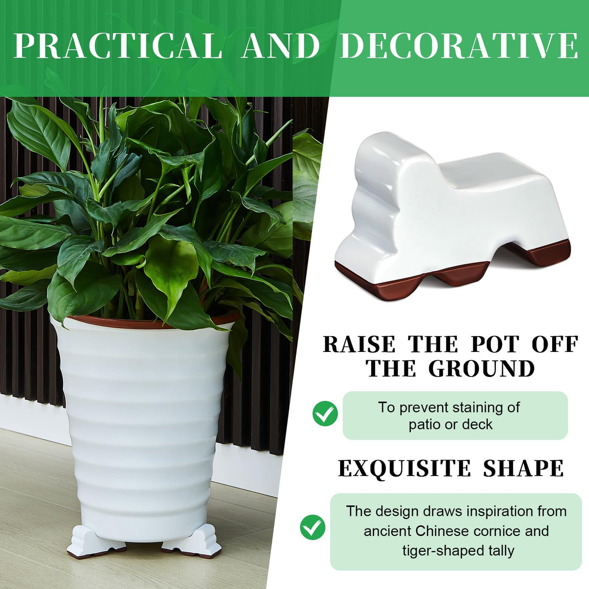 Kigeli resin feet promote airflow and protect surfaces.