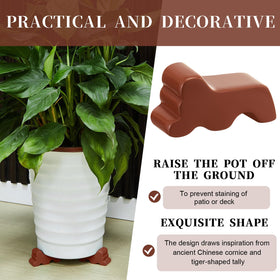 Kigeli outdoor porch pot feet elevate planters and protect surfaces