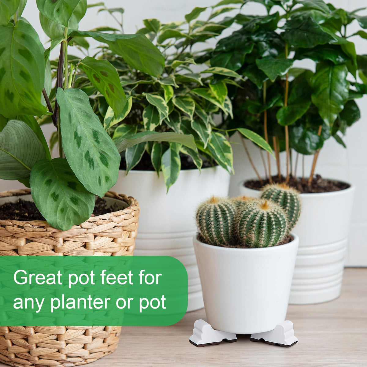 Kigeli pot feet fit 14–20 inch pots for versatile use.