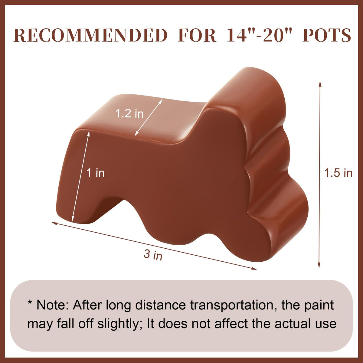 Kigeli resin garden pot feet pack 6 brown for replacements