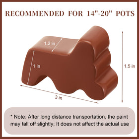 Kigeli resin garden pot feet pack 6 brown for replacements