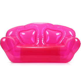 Kigley pink double-seat inflatable chair ready for outdoor lounging