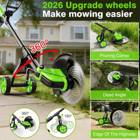 Kihoplly 12-inch cutting path wide reach for faster edging.