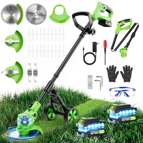 Kihoplly 4-in-1 weed wacker with wheels for stable edging and effortless lawn trimming
