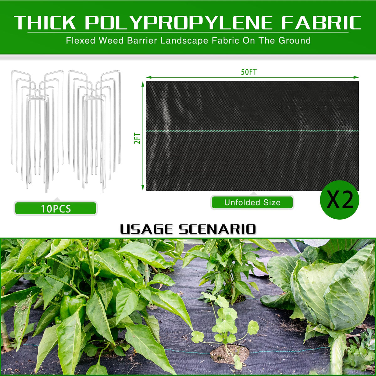 Kijamilee 2ft x 100ft roll ideal for commercial landscaping projects.