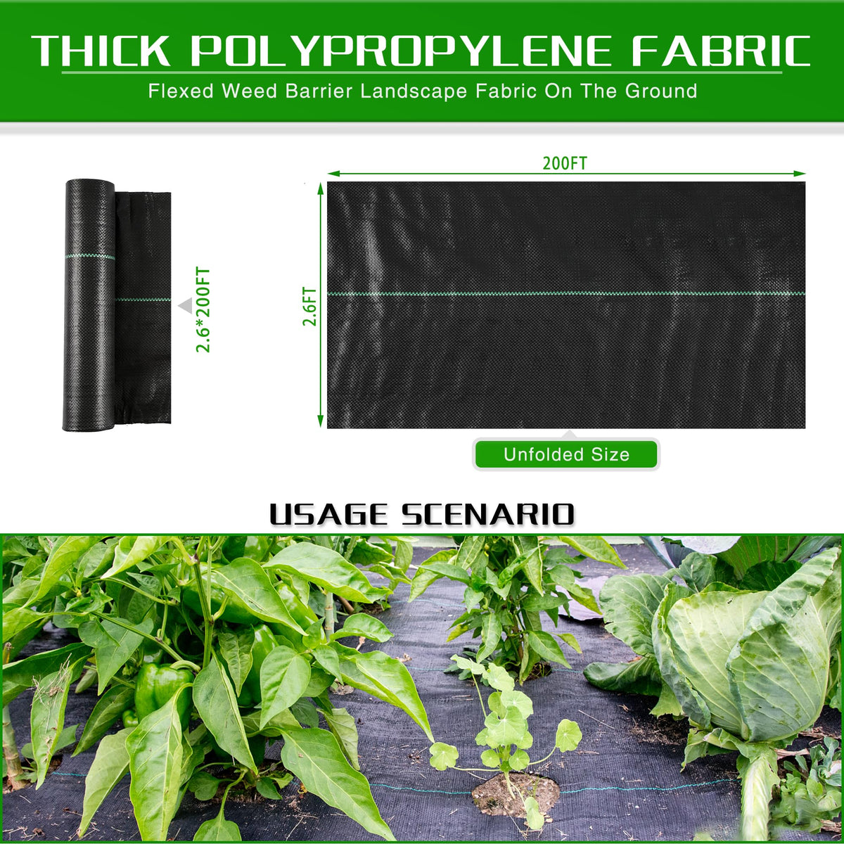 Kijamilee easy-install weed barrier lays flat for neat garden edges.