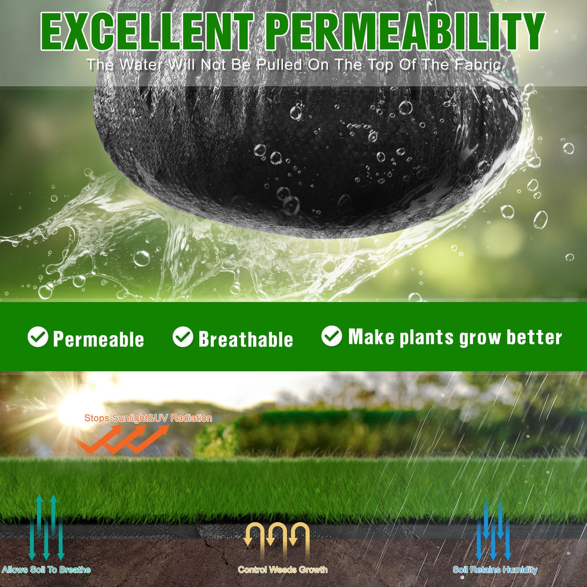 Kijamilee weed barrier uv-resistant for sun protection and soil care.