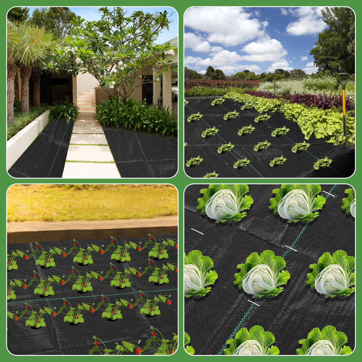 Kijamilee weed barrier versatile-use for gardens, pathways, and driveways.