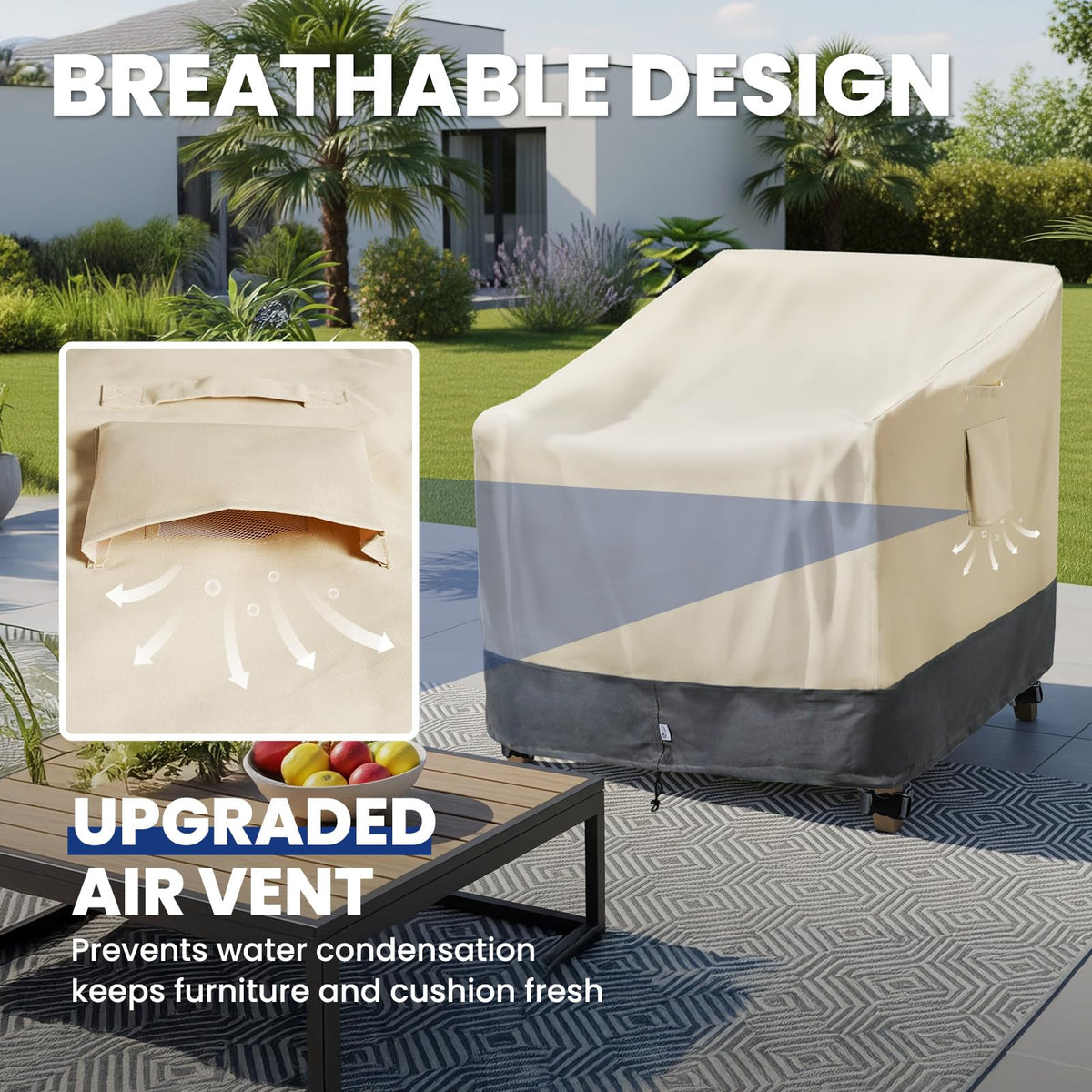 Kikcoin fit across rocking, swivel, and Adirondack chairs