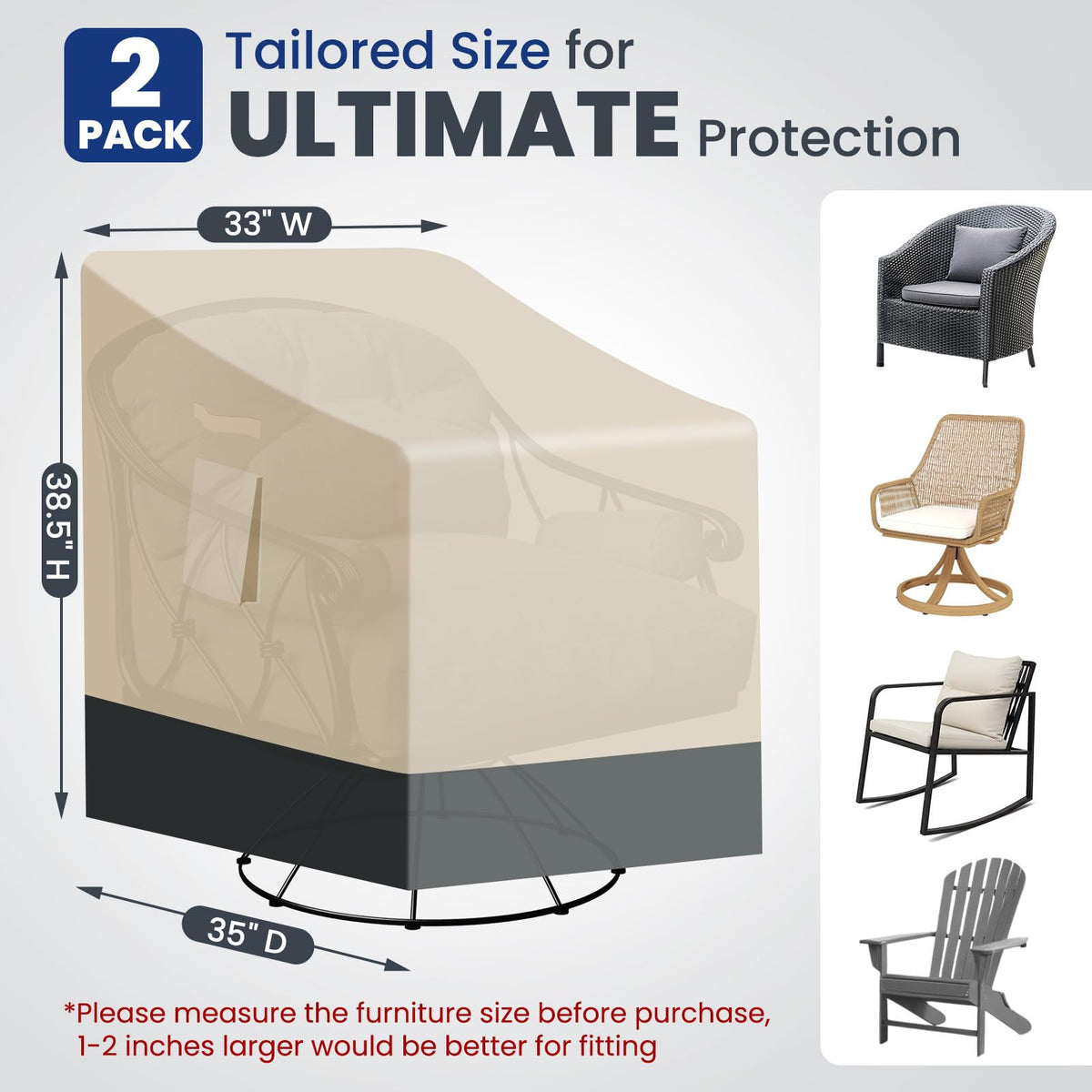 Kikcoin chair cover close-up shows rugged waterproof coating and tear resistance