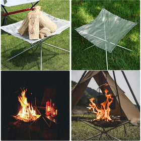 Kikerike fire pit with carrying bag included for easy transport.