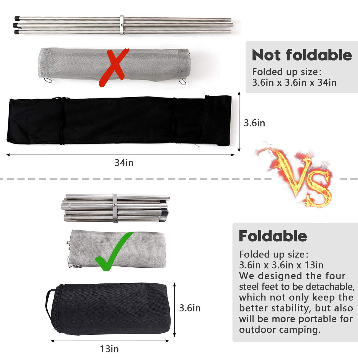 Kikerike outdoor fire pit at a campsite, suitable for camping, beach, and garden use.