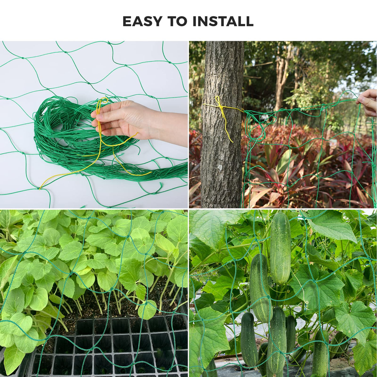 Kikhope trellis netting being cut to size for a customized fit