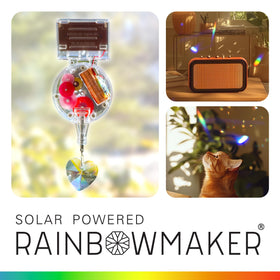 Kikkerland Rainbow Maker displays disco-like rainbow reflections in sunlight.