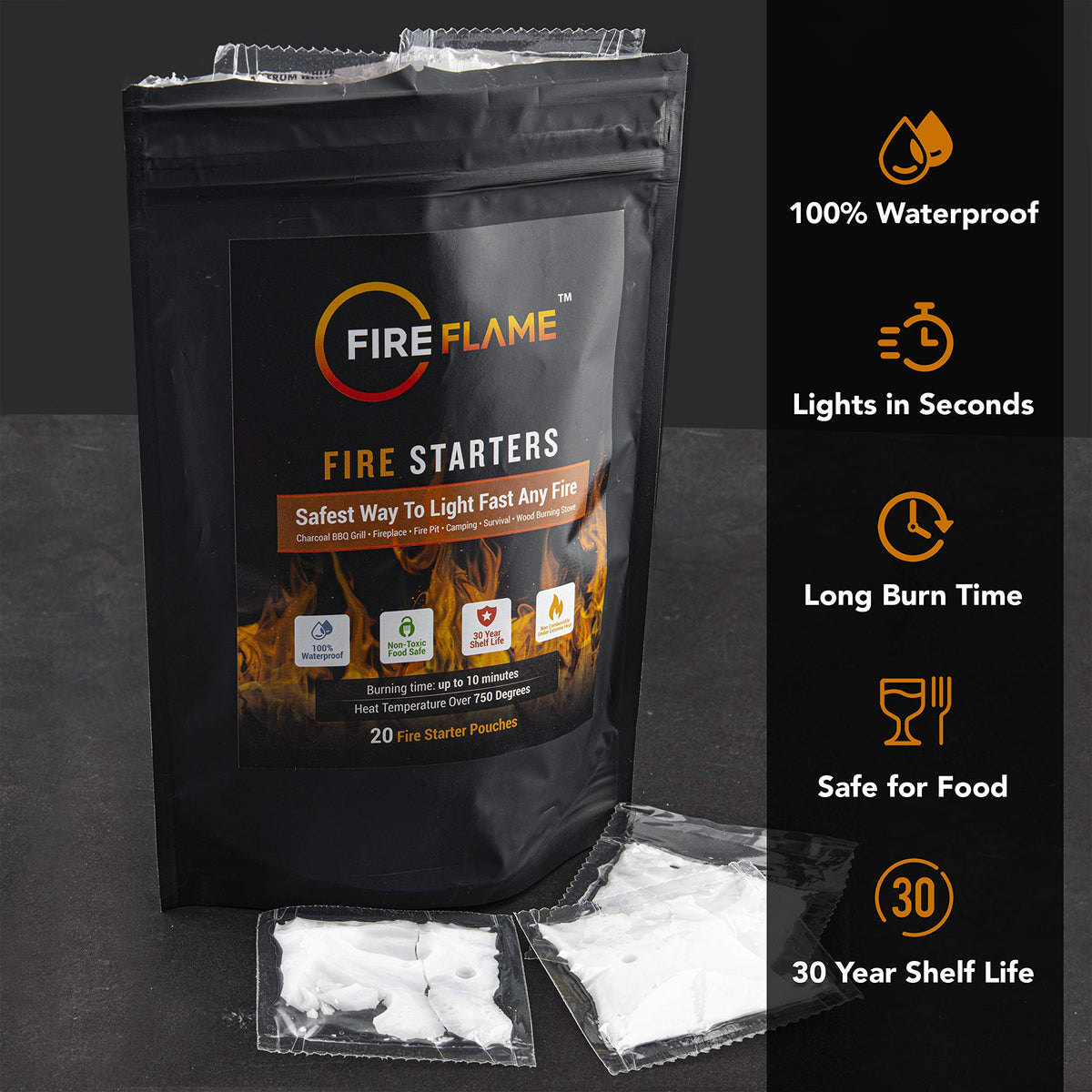 Kiknek FireFlame campfire image shows reliable lighting on the trail