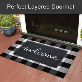 KILOCOCO entryway mat traps sand and snow, reducing indoor dirt.