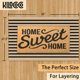 KILOCOCO front porch rug is outdoor friendly and easy to care for in rain.